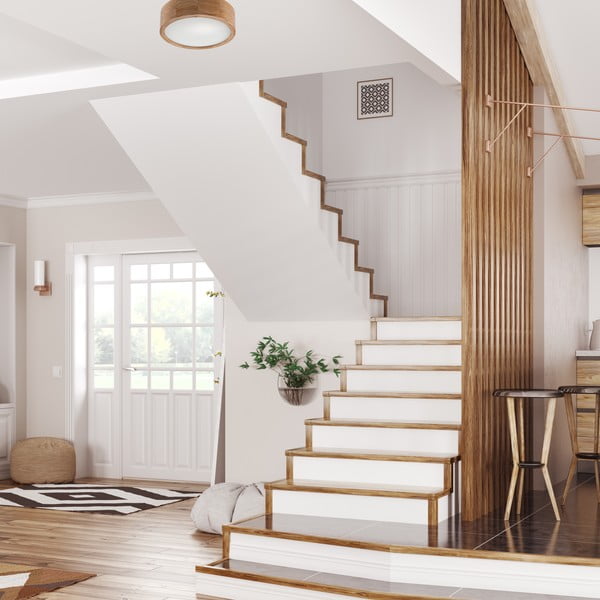 Hnědé stropní svítidlo se skleněným stínidlem ø 27 cm Eveline – LAMKUR-image-2