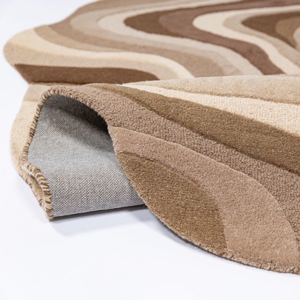 Hnědý/béžový ručně tkaný vlněný koberec 160x230 cm Envy Wool – Flair Rugs-image-3