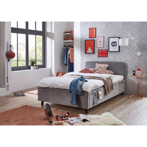 Šedá dětská postel s úložným prostorem s roštem 120x200 cm Cosy – Meise Möbel-image-1