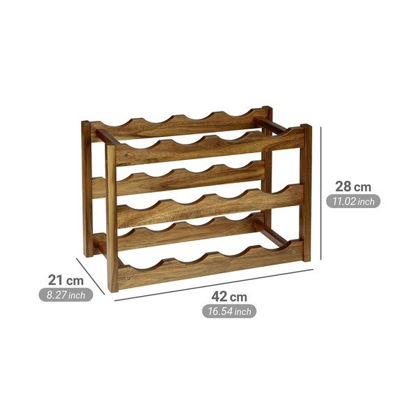 Regál na víno z masivu akácie v přírodní barvě počet lahví 12 42x28x21 cm Fondi – Wenko-image-2