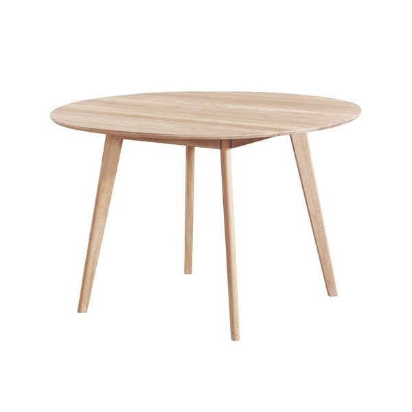 Jídelní stůl z běleného dubového dřeva Folke Yumi, ∅ 115 cm