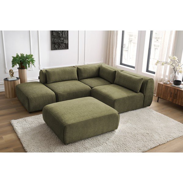 Zelená rohová pohovka (variabilní) Jeanne – Bobochic Paris-image-1