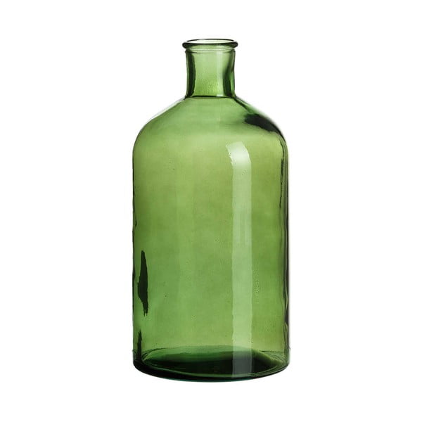 Zelená skleněná dekorativní láhev Tropicho, výška 28 cm