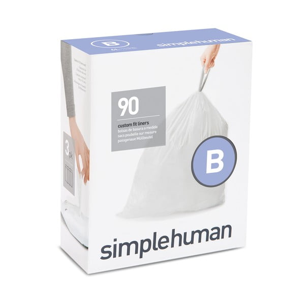 Stahovací pytle na odpadky v sadě 90 ks 6 l B – simplehuman
