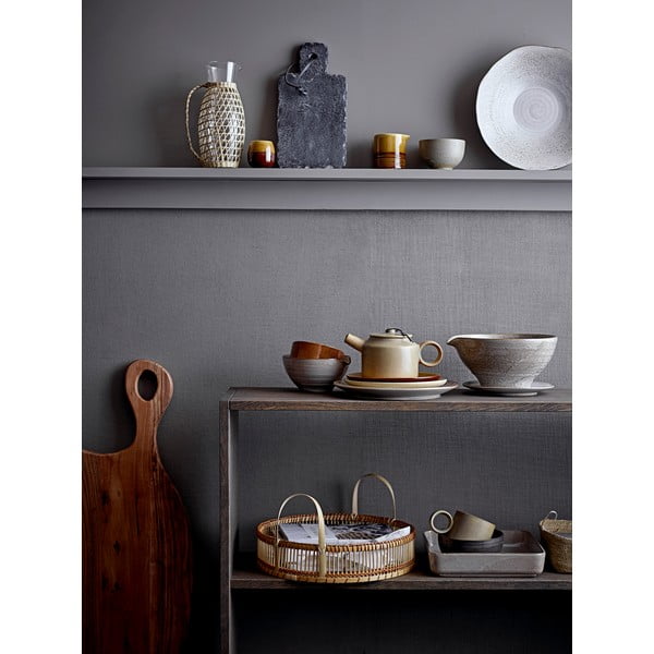 Šedo-bílá kameninová servírovací mísa Bloomingville Thea, ø 24,5 cm-image-3