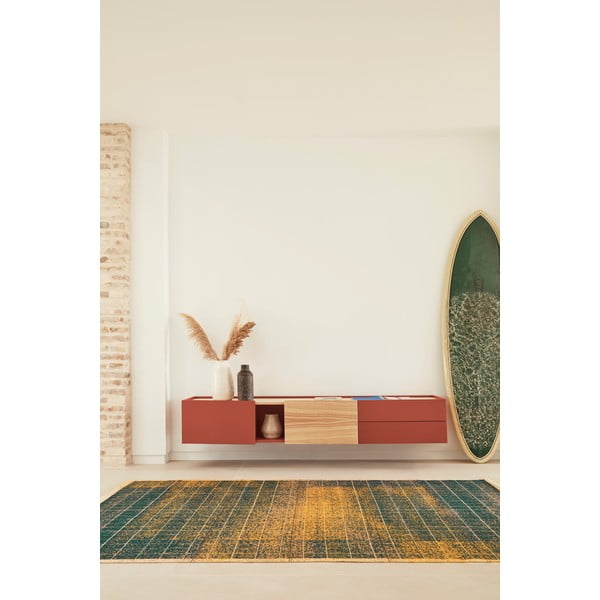 TV stolek v dekoru dubu v cihlovo-přírodní barvě 180x45 cm Otto – Teulat-image-1