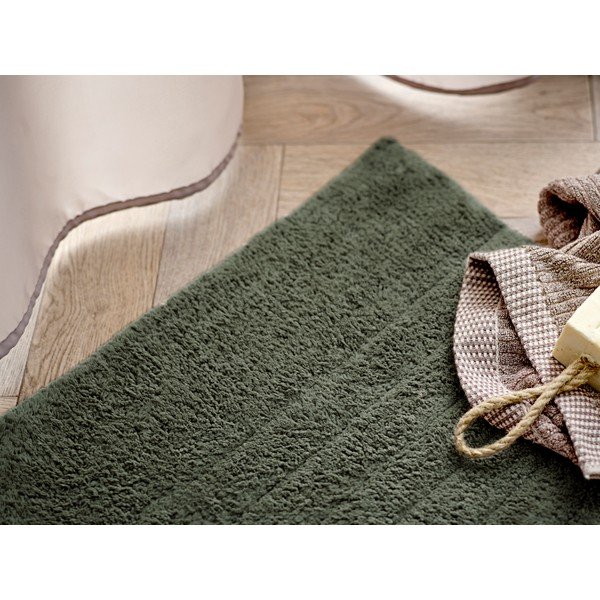 Tmavě zelená koupelnová předložka z bio bavlny 50x80 cm Soft – Södahl-image-1