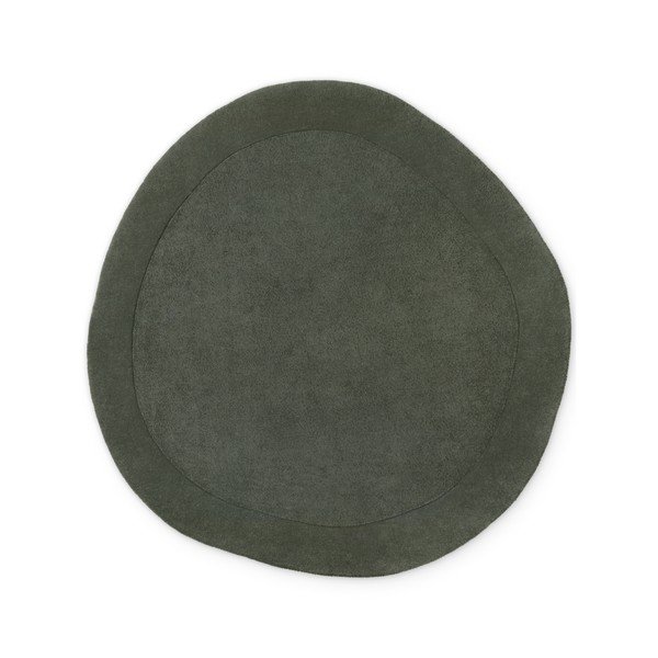 Tmavě zelený ručně tkaný kulatý koberec s příměsí vlny ø 160 cm Kari Organic – Villeroy&Boch