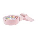 Růžové sametové pěnové hřiště 4 ks výška 30 cm 225x90 cm Montessori – Meowbaby