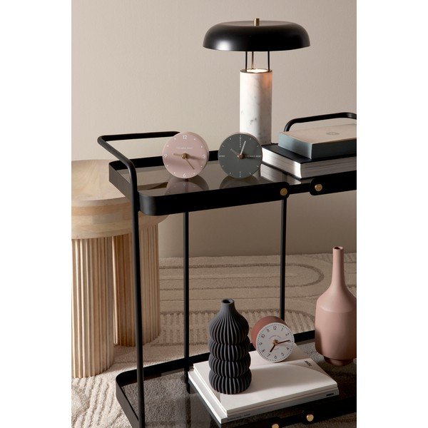 Černobílá mramorová stolní lampa s kovovým stínidlem (výška 33 cm) Kaithal – Bizzotto-image-1