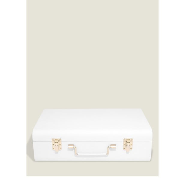 Bílý dekorativní úložný box z umělé kůže 50x30x15 cm – Stackers-image-1