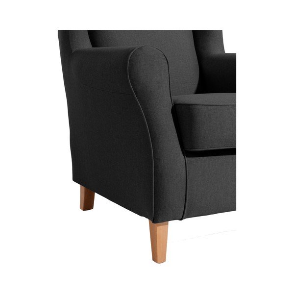 Černé křeslo ušák Max Winzer Lorris Black-image-4