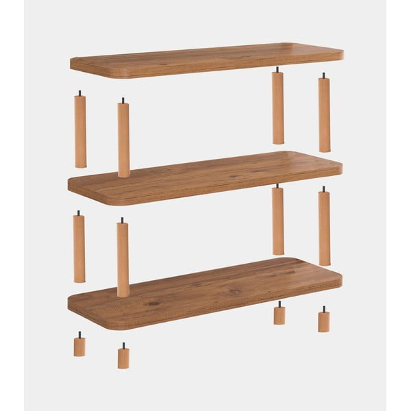 Knihovna v dekoru borovice v přírodní barvě 80x75 cm Step – Kalune Design-image-2