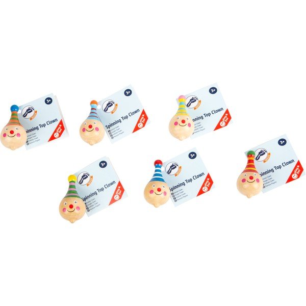 Sada 6 dřevěných káč v podobě klauna Legler-image-3