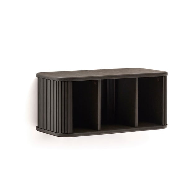 Tmavě hnědá závěsná skříňka pod umyvadlo v dekoru jasanu 90x40 cm Mailen – Kave Home-image-4