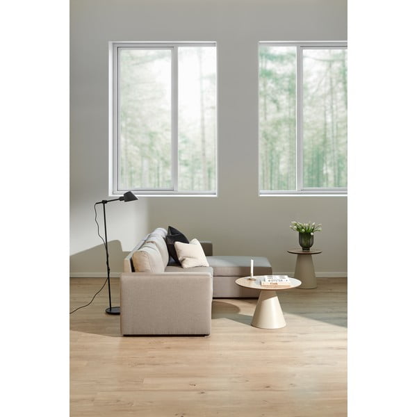 Kulatý konferenční stolek s deskou v dubovém dekoru v krémovo-přírodní barvě ø 45 cm Soli – Actona-image-1