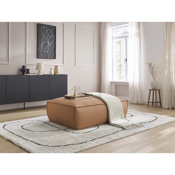 Hnědá podnožka z imitace kůže Boheme – Bobochic Paris-image-1