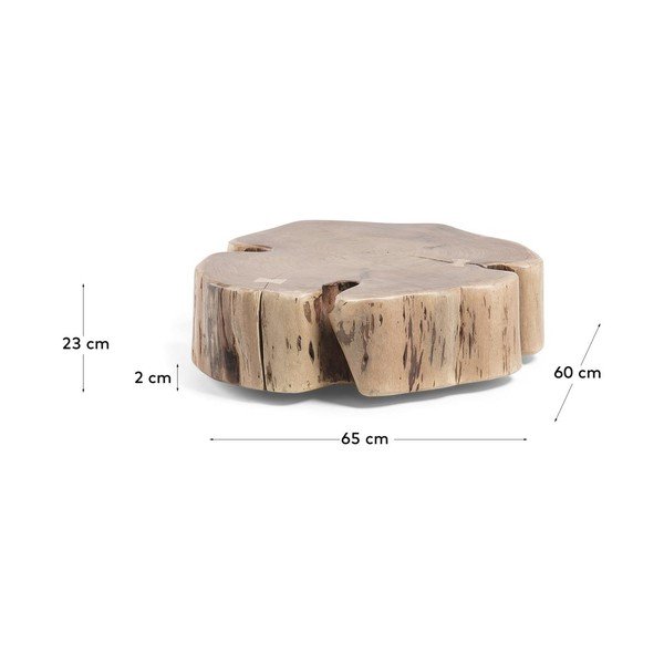 Kulatý konferenční stolek z masivu akácie v přírodní barvě 60x65 cm Essi – Kave Home-image-3