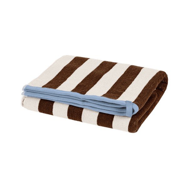 Hnědá/krémová froté bavlněná osuška 70x140 cm Gobo – noo.ma