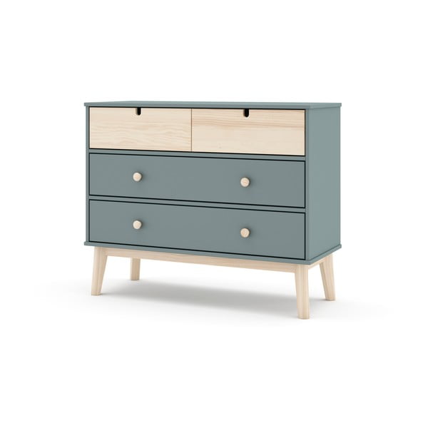 Dětská komoda šedozelená 100x81x40 cm Estefania – Marckeric-image-4