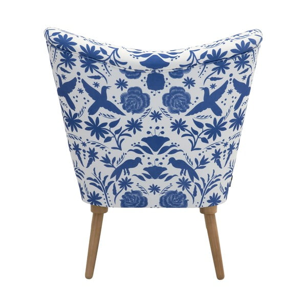 Modro-bílé květované křeslo Max Winzer Jack-image-3