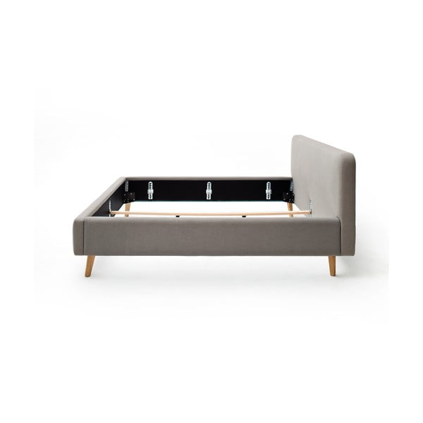 Taupe čalouněná dvoulůžková postel bez roštu 180x200 cm Mattis – Meise Möbel-image-3