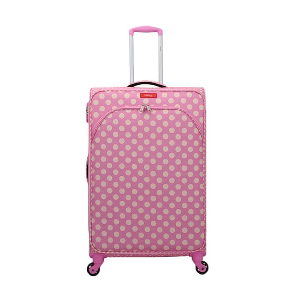 Růžové zavazadlo na 4 kolečkách Lollipops Jenny, výška 77 cm