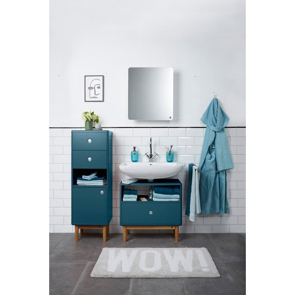 Závěsná koupelnová skříňka se zrcadlem v petrolejové barvě 50x58 cm Color Bath – Tom Tailor-image-1