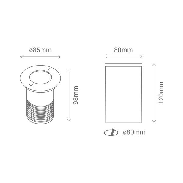 Venkovní bodové svítidlo SULION Cobground, ø 8,5 cm-image-3