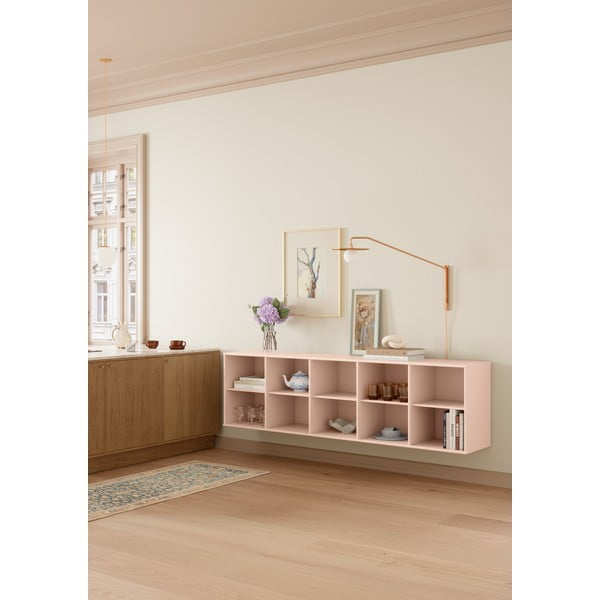 Světle růžová závěsná knihovna 176x61x42 cm Mistral – Hammel Furniture-image-2