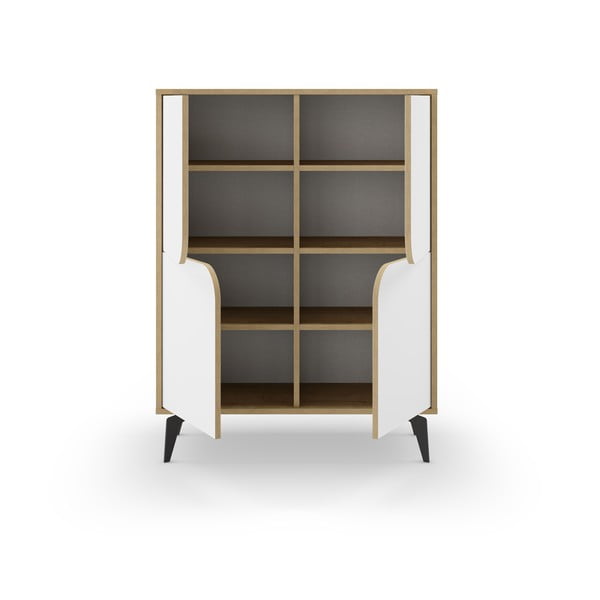 Skříňka v dekoru dubu v bílo-přírodní barvě 90x120 cm Nola – Marckeric-image-4