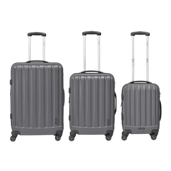 Sada 3 šedých cestovních kufrů Packenger Koffer