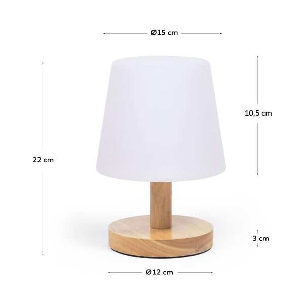 LED stmívatelná stolní lampa v přírodní barvě (výška 22 cm) Ambar – Kave Home-image-3