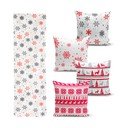 Sada 4 vánočních povlaků na polštář a běhounu na stůl Minimalist Cushion Covers Red Christmas