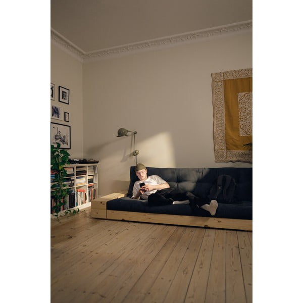 Růžová manšestrová rozkládací pohovka 244 cm Base – Karup Design-image-1