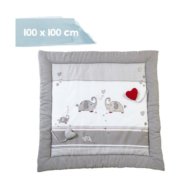 Bílá/šedá dětská hrací podložka 100x100 cm Jumbo twins – Roba-image-1