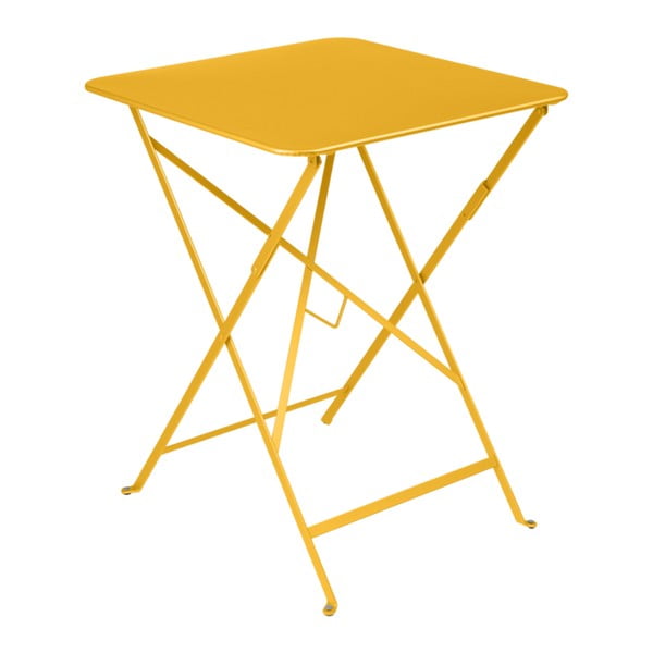 Žlutý zahradní stolek Fermob Bistro, 57 x 57 cm