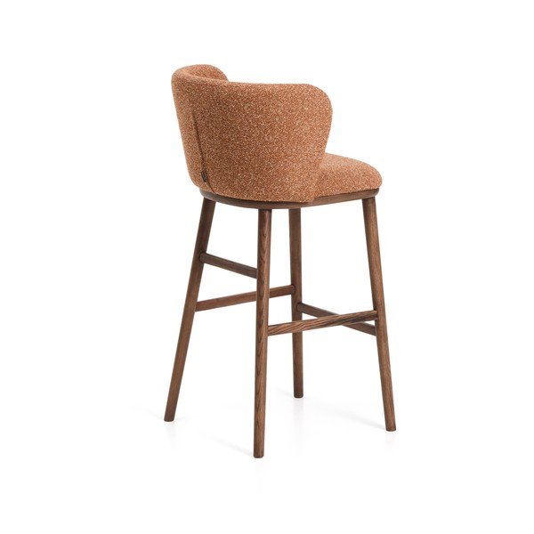 Čalouněná barová židle v terakotové barvě (výška sedáku 75 cm) Ciselia – Kave Home-image-3