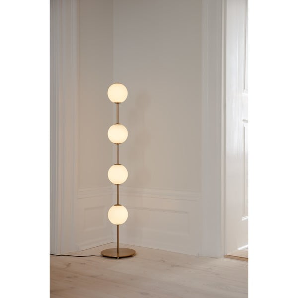 V mosazné barvě LED stmívatelná stojací lampa se skleněným stínidlem (výška 128 cm) Audrey Floor – UMAGE-image-1