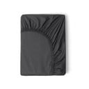 Šedé elastické prostěradlo z bavlněného saténu HIP, 140 x 200 cm