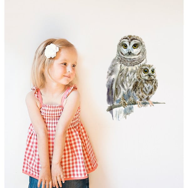 Znovu snímatelná samolepka Woodland Owls, 40x30 cm