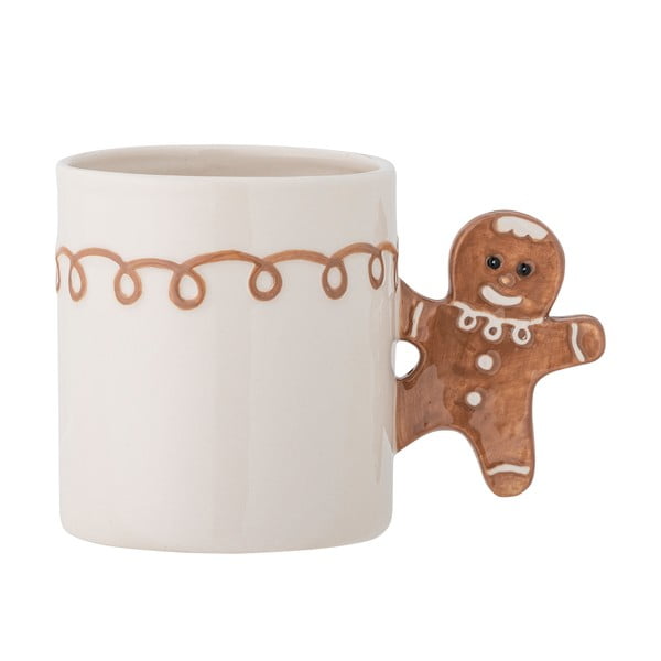 Krémový hrnek s vánočním motivem z kameniny 350 ml Ginnie – Bloomingville