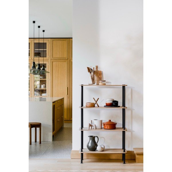 Regál v dekoru dubu v přírodní barvě 80x127x35 cm Teidi – noo.ma-image-1