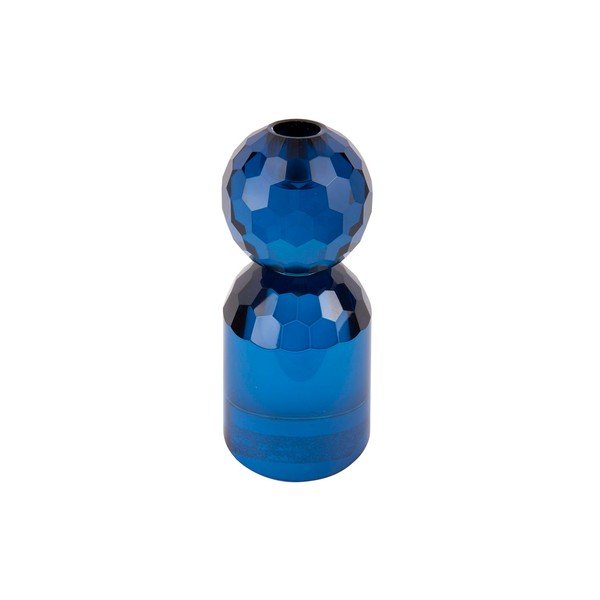 Modrý skleněný svícen Crystal Art - PT LIVING-image-1