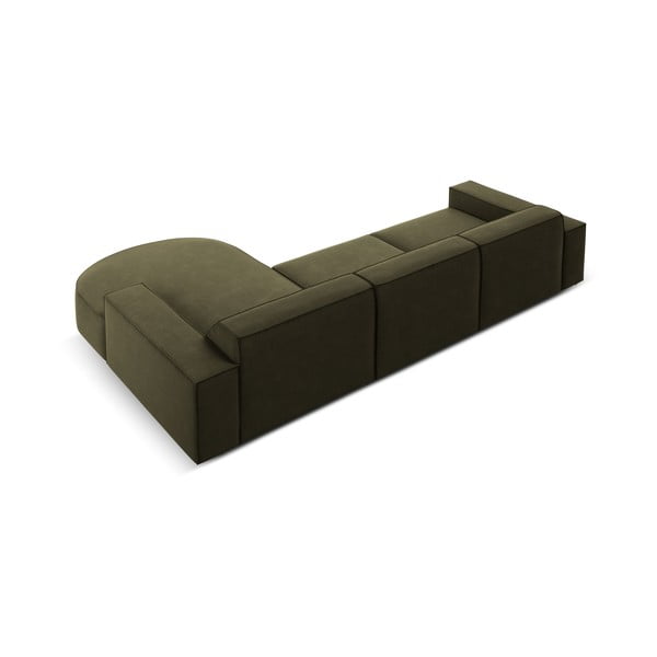 Zelená sametová rohová pohovka (pravý roh) Jodie - Micadoni Home-image-4