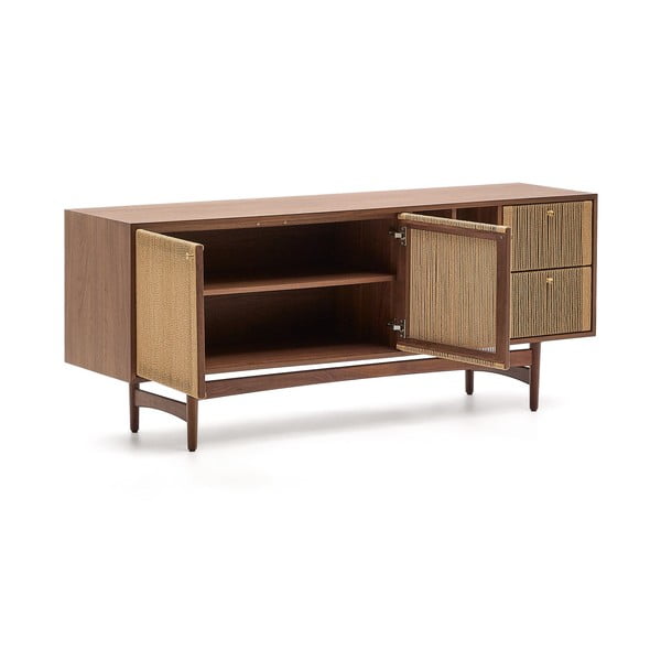 Hnědá nízká komoda v dekoru ořechu 180x73 cm Elan – Kave Home-image-3