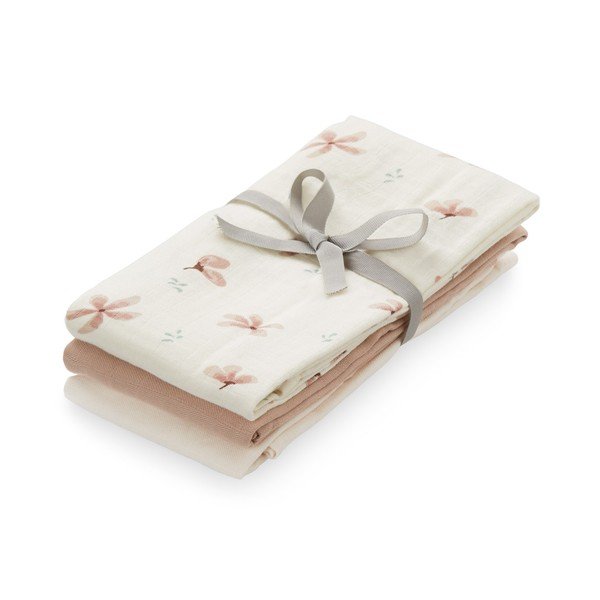 Pleny 3 ks z Bio bavlny 70x70 cm Windflower Creme, Dusty Rose, Powder – Cam Cam Copenhagen