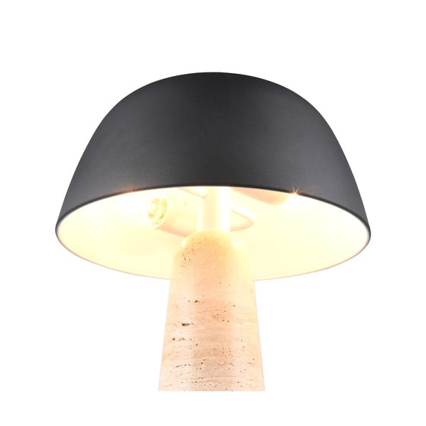 Černá/béžová stolní lampa s kovovým stínidlem (výška 41 cm) Timba – Trio Select-image-4