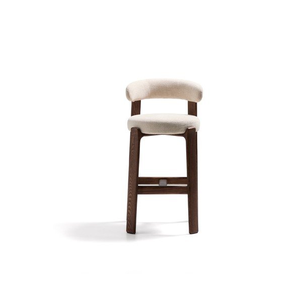 Béžová/v tmavě přírodní barvě barová židle z jasanového dřeva (výška sedáku 75 cm) Granite – Kave Home-image-2