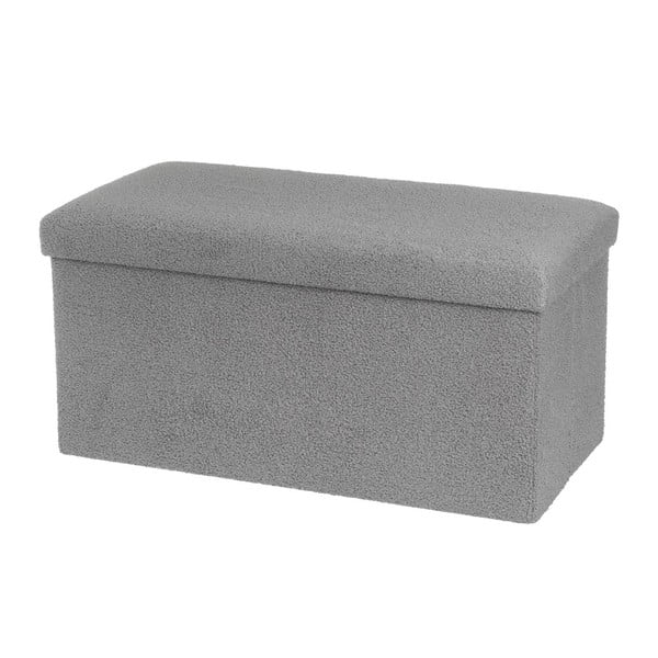 Šedý taburet z textilie bouclé Folding – Casa Selección